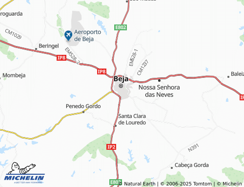 MICHELIN-Landkarte União das Freguesias de Beja (Santiago Maior e São João Baptista) - ViaMichelin