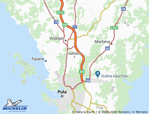 MICHELIN-Landkarte Galižana - ViaMichelin