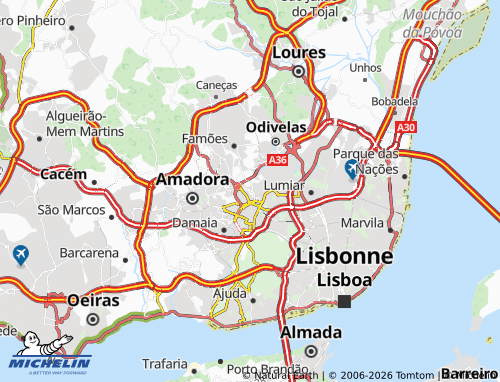Mapa MICHELIN Pontinha - ViaMichelin