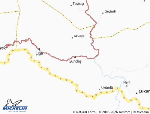 Mapa MICHELIN Gündeş - ViaMichelin