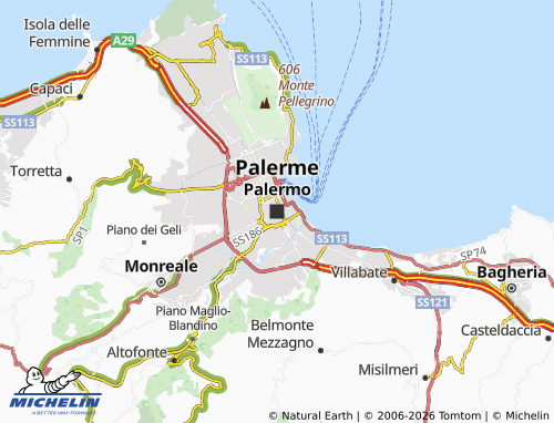 Kaart MICHELIN Palermo - ViaMichelin
