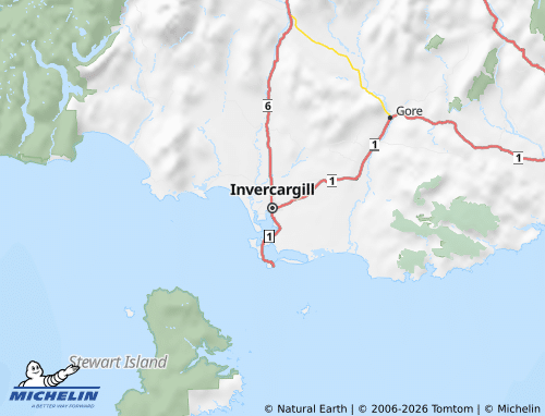 Mapa MICHELIN Southland - ViaMichelin