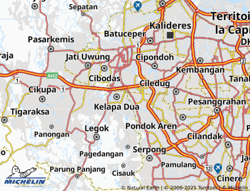 MICHELIN Pakulonan Barat map - ViaMichelin