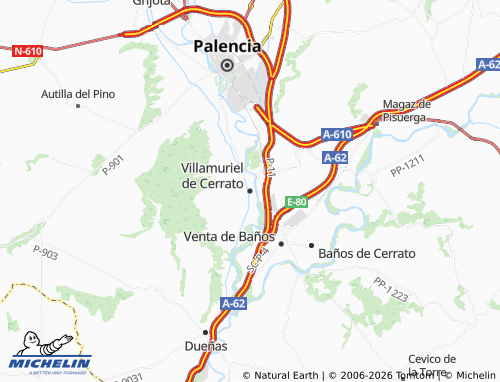 MICHELIN Villamuriel de Cerrato map - ViaMichelin