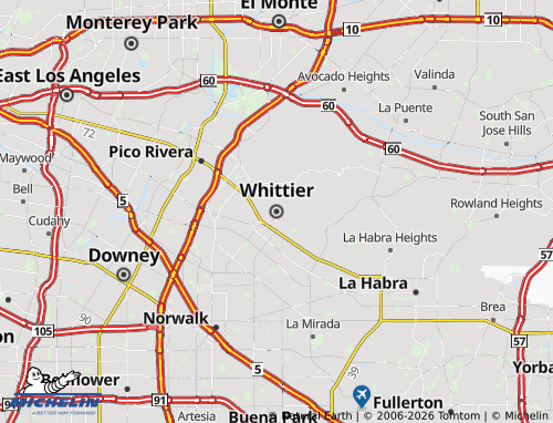 Mapa MICHELIN Whittier - ViaMichelin