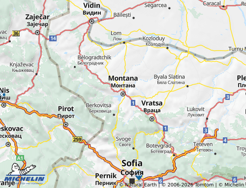 Mapa MICHELIN Montana - ViaMichelin