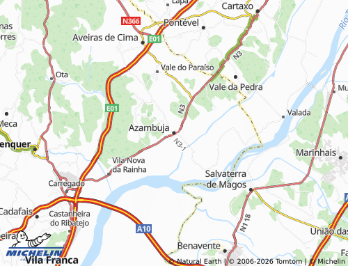 MICHELIN Azambuja map - ViaMichelin