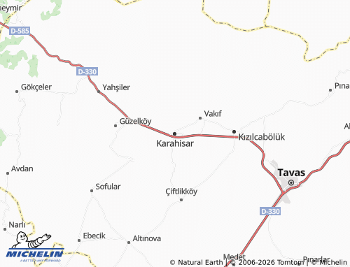 MICHELIN Karahisar map - ViaMichelin