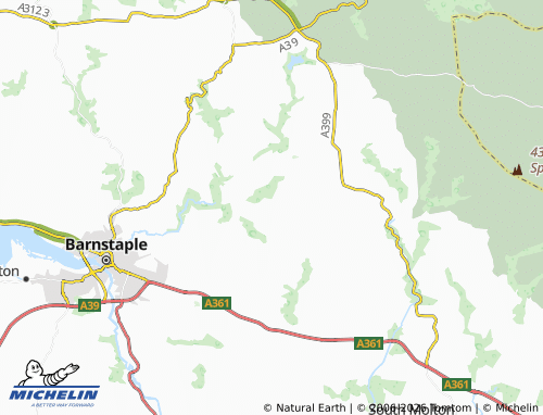 MICHELIN Stoke Rivers map - ViaMichelin