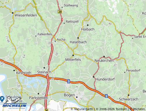MICHELIN Mitterfels map - ViaMichelin