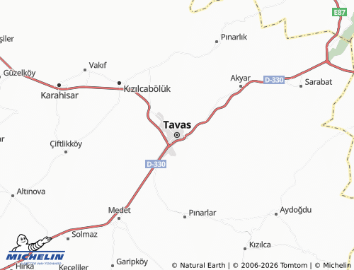 MICHELIN Tavas map - ViaMichelin