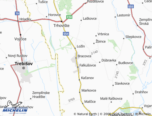 Mappa MICHELIN Bracovce - ViaMichelin