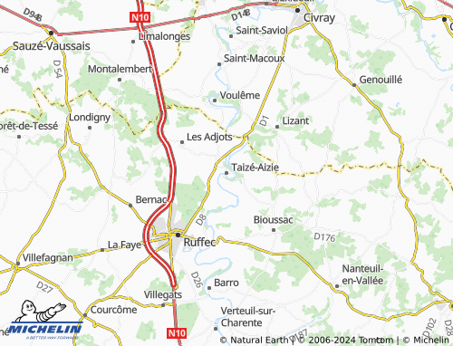 Taize Location Map Carte MICHELIN Taizé-Aizie - ViaMichelin