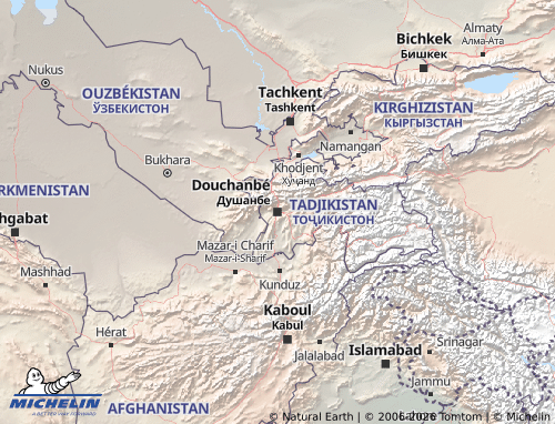 Carte MICHELIN Tadjikistan - ViaMichelin