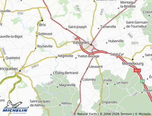 MICHELIN Yvetot-Bocage map - ViaMichelin