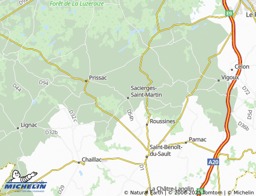 MICHELIN Sacierges-Saint-Martin map - ViaMichelin