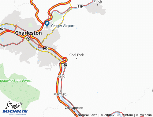 Carte MICHELIN Coal Fork - ViaMichelin