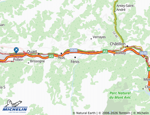 Carte MICHELIN Fénis - ViaMichelin
