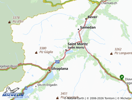 Mapa MICHELIN Sankt Moritz - ViaMichelin
