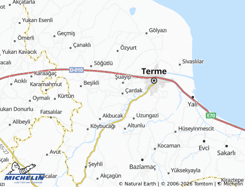 MICHELIN Çardak map - ViaMichelin
