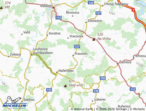 Mappa MICHELIN Pravonín - ViaMichelin
