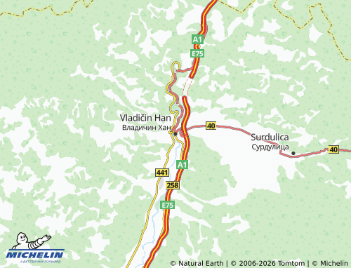 Mapa MICHELIN Vladičin Han - ViaMichelin