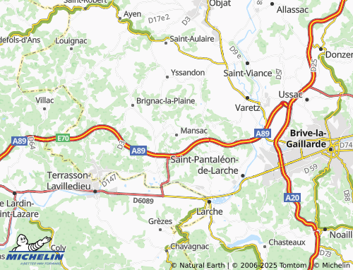 MICHELIN-Landkarte Mansac - ViaMichelin