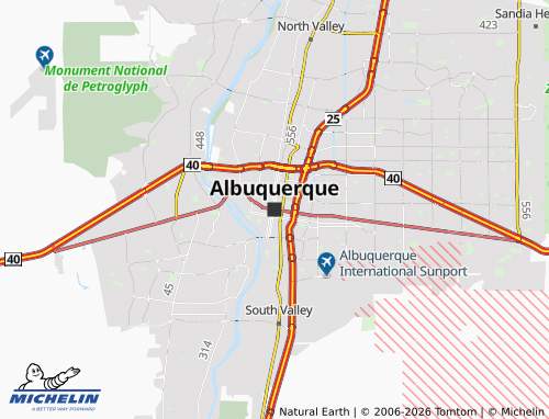 Kaart MICHELIN Albuquerque - ViaMichelin