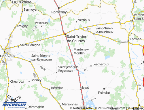 MICHELIN Mantenay-Montlin map - ViaMichelin