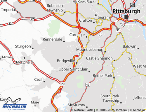 Carte MICHELIN Scott Township - ViaMichelin