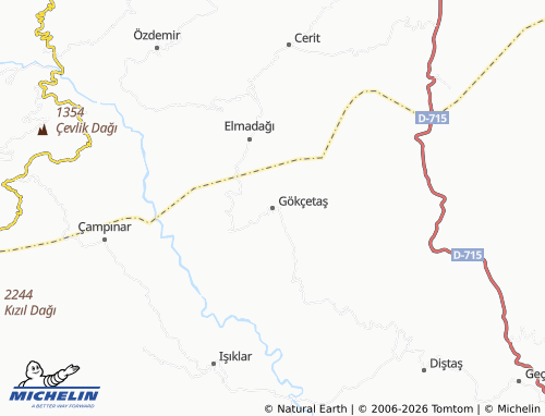 Mapa MICHELIN Gökçetaş - ViaMichelin