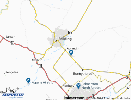 Mapa MICHELIN Aorangi - ViaMichelin