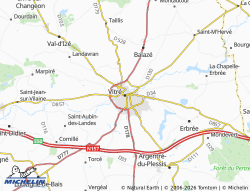 Carte MICHELIN Vitré - ViaMichelin