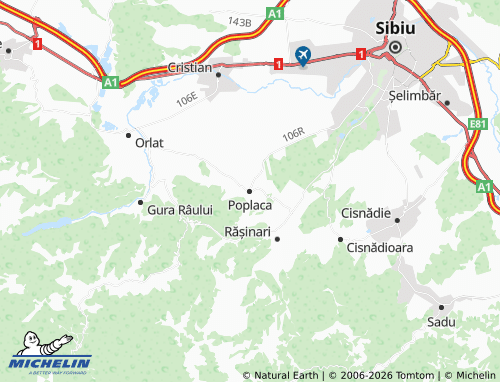 Mapa MICHELIN Poplaca - ViaMichelin