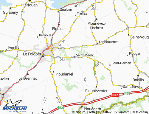 MICHELIN Saint-Méen map - ViaMichelin