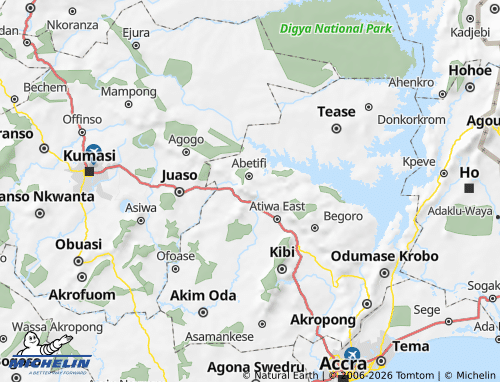 Mapa MICHELIN Kwahu South - ViaMichelin