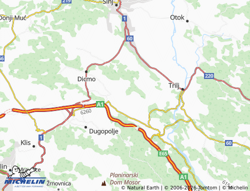 MICHELIN Krušvar map - ViaMichelin