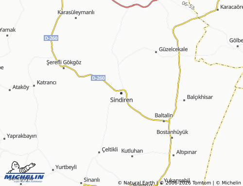 MICHELIN Sindiren map - ViaMichelin