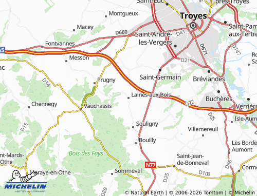 Mappa MICHELIN Laines-aux-Bois - ViaMichelin