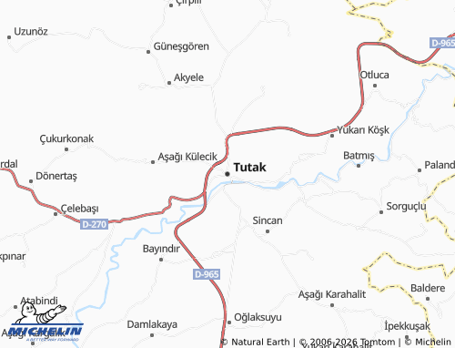 MICHELIN Tutak map - ViaMichelin
