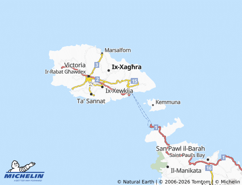 Kaart MICHELIN Għajnsielem - ViaMichelin