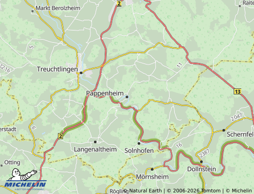 Carte MICHELIN Pappenheim - ViaMichelin