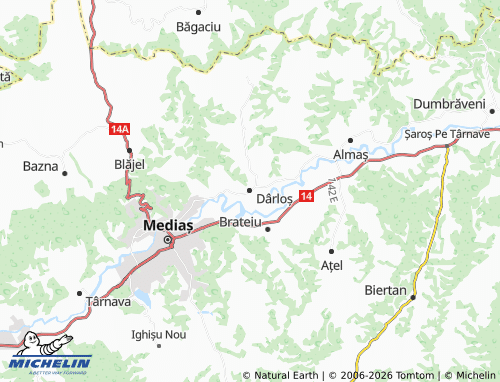Mappa MICHELIN Dârloș - ViaMichelin
