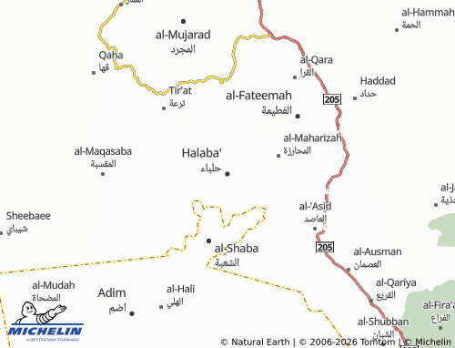 Carte MICHELIN Halaba' - ViaMichelin