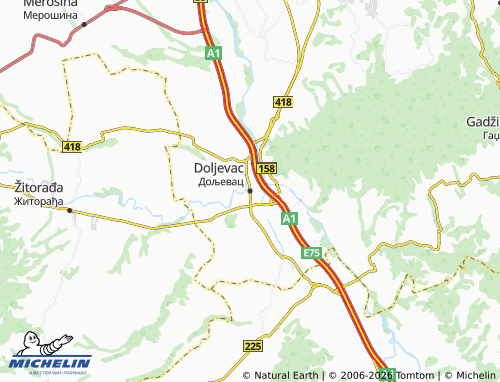 Carte MICHELIN Doljevac - ViaMichelin