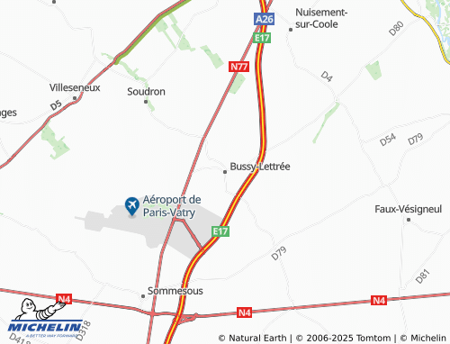 MICHELIN Bussy-Lettrée map - ViaMichelin