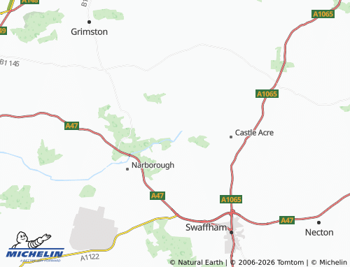 Carte MICHELIN West Acre - ViaMichelin