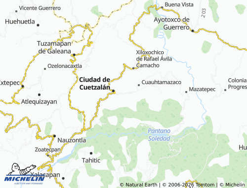 MICHELIN Tzicuilan map - ViaMichelin