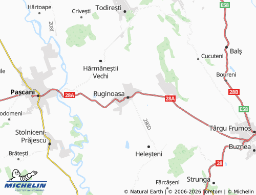 Mappa MICHELIN Ruginoasa - ViaMichelin