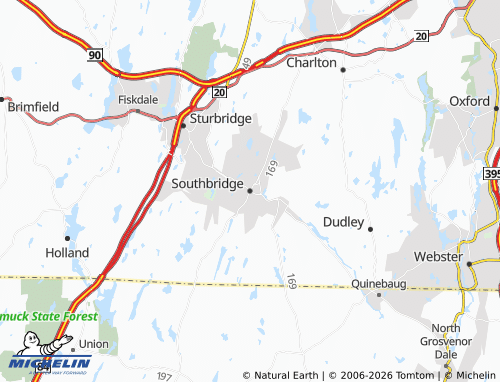 Mapa MICHELIN Southbridge - ViaMichelin